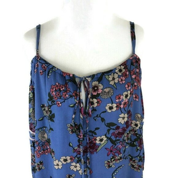 WAYF Women's M Medium Mini Shift Dress Cold Shoulder Dress Floral Pattern Blue - Picture 2 of 7